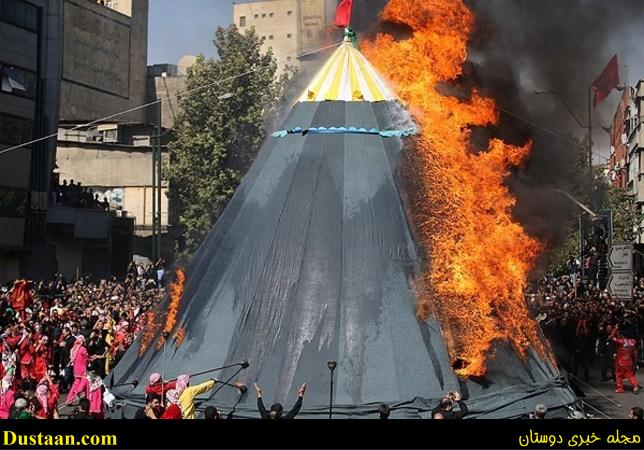 اتش زدن خیمه بروجرد