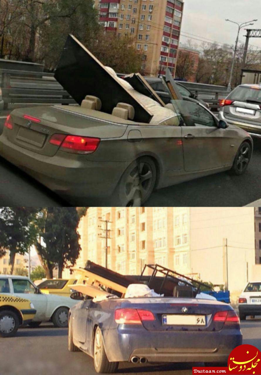 www.dustaan.com حمل‌ بار با خودروی میلیاردی در تهران! +عکس