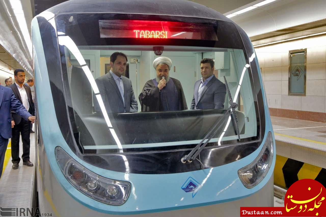 www.dustaan.com مترو سواری رئیس‌ جمهور در مشهد +تصاویر