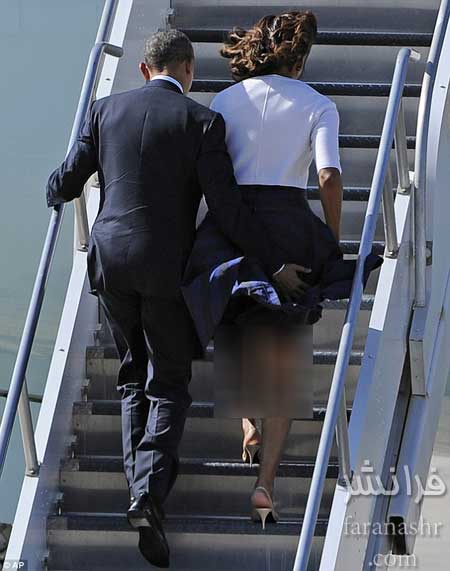 وقتی باد شدید دامن همسر رئیس جمهور را بالا می زند! +تصاویر