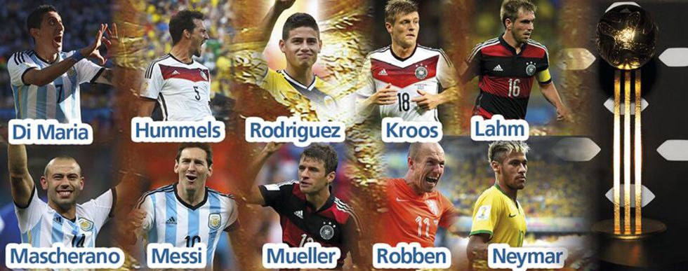 نامزدهای بهترین بازیکن جام‌جهانی 2014 برزیل