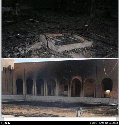 عکس/ قبر صدام به آتش کشیده شد!