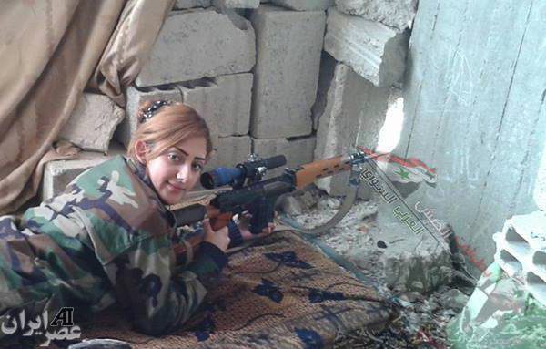عکس/ تک تیرانداز زن سوری!