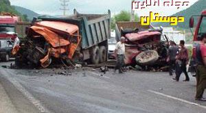 تصادف مرگبار کامیون ها در جاده ملایر