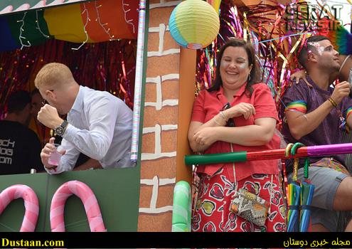 Patti Clare (c), actress, participating in the Manchester Pride Parade 2016 on August 27, 2016 in Manchester, England. The Manchester Pride events are to celebrate the variety of sexualities in the city and a way to reduce discrimination. (Photo by Jonathan Nicholson/NurPhoto via Getty Images)