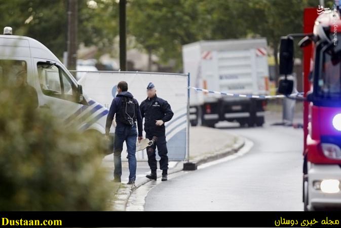 Police officers arrive at the National Institute for Criminalistics and Criminology (INCC-NICC) where an explosion took place early on August 29, 2016, in Neder-Over-Heembeek. An explosion at a criminology institute in Brussels early on August 29, 2016, has caused major damage but no casualties, prosecutors and the fire service said. A car broke through three fences and was detonated close to the institute's laboratories causing a violent fire, according to Belgian medias. / AFP / Belga / THIERRY ROGE / Belgium OUT        (Photo credit should read THIERRY ROGE/AFP/Getty Images)