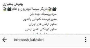 کاهش فالوور های بهنوش بختیاری