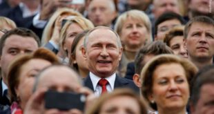 خوشحالی پوتین در جشن روز شهر