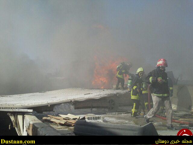آتش‌سوزی انبار رنگ‌ در شیراز + تصاویر