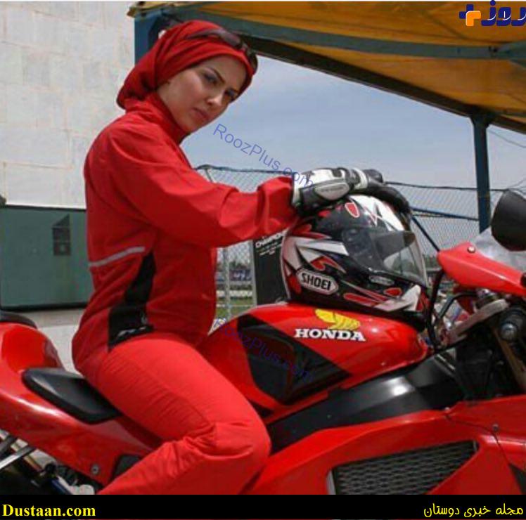 www.dustaan.com-عکس: تیپ متفاوت لیلا اوتادی حین موتور سواری