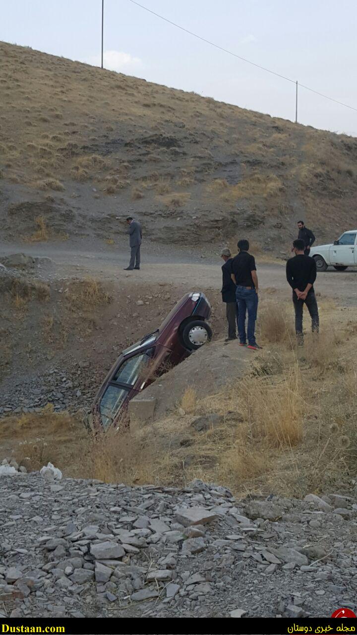 تلفن همراه، پژو 405 را واژگون کرد + تصاویر