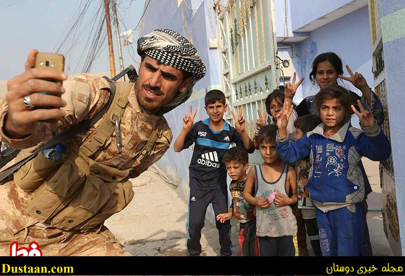 سلفی رزمنده عراقی با کودکان روستای آزاد شده