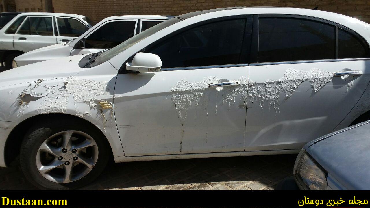 اسیدپاشی بر روی خودروهای لوکس در شیراز + فیلم