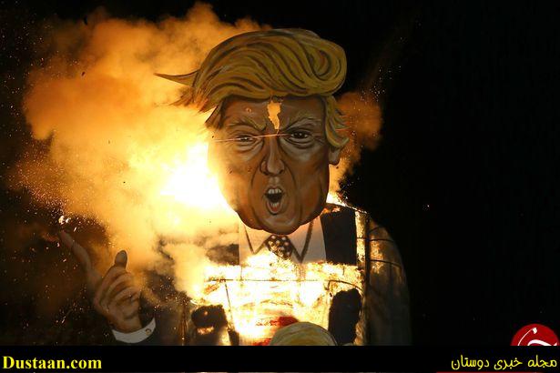 مجسمه ترامپ و کلینتون به آتش کشیده شد +تصاویر مجسمه ترامپ و کلینتون به آتش کشیده شد +تصاویر