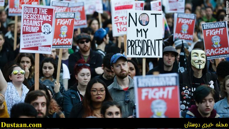 موجی از تظاهرات و خشم علیه ترامپ در سراسر آمریکا+ تصاویر