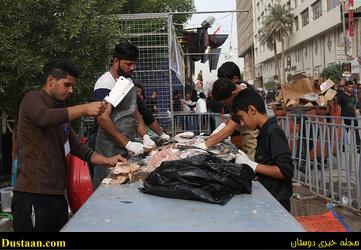 www.dustaan.com-تصاویری از آماد سازی غذای زائرین اربعین در کربلا