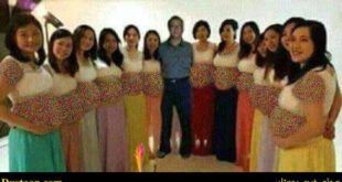 مرد در کنار 13 زن باردار