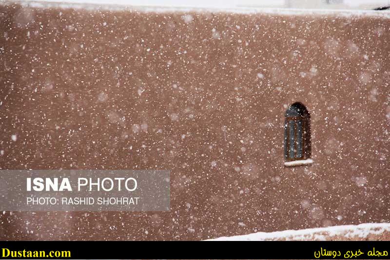 www.dustaan.com-تصاویر: برف پاییزی کویر را هم سفید پوش کرد