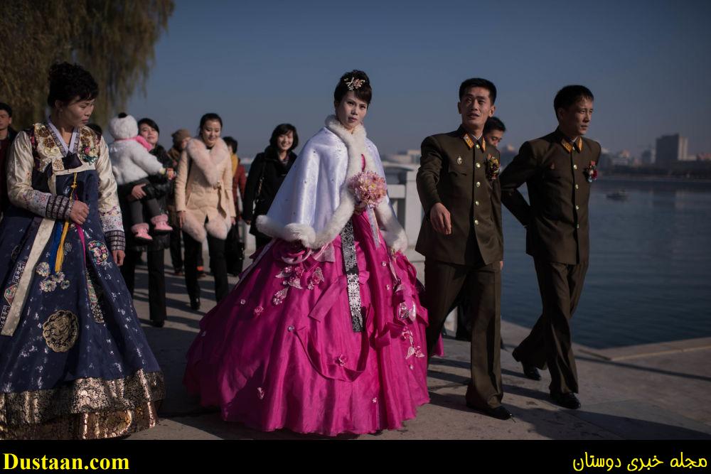 عروس و داماد در ساحل رودخانه « تدونگان» در پیونگ یانگ