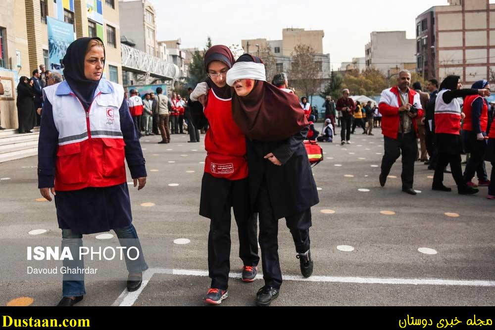 www.dustaan.com-برگزاری مانور سراسری زلزله در مدرسه دخترانه +تصاویر