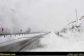 www.dustaan.com-گزارش تصویری از برف و یخبندان شدید در جاده تبریز – اهر‎