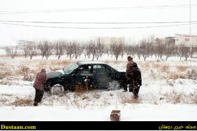 www.dustaan.com-گزارش تصویری از برف و یخبندان شدید در جاده تبریز – اهر‎