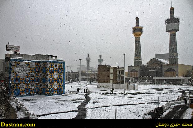 www.dustaan.com-بارش برف در شهر مقدس مشهد +تصاویر