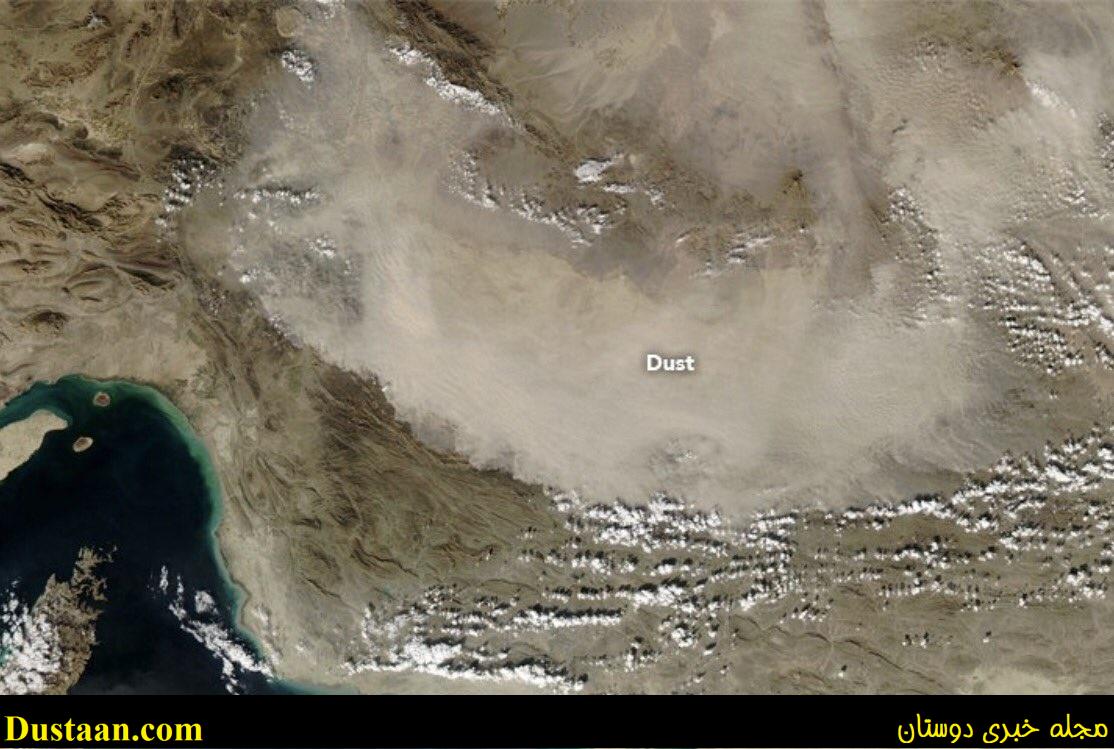 www.dustaan.com-تصویر هوایی ناسا از  گرد و غبار جنوب شرق ایران