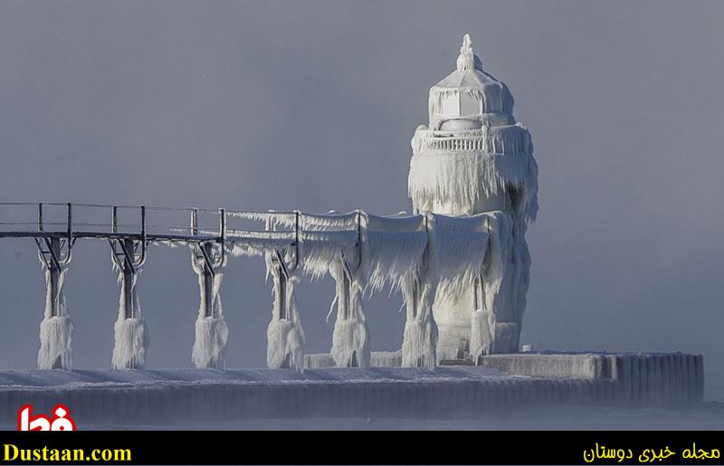  یخ زدن جال فانوس دریایی در میشیگان