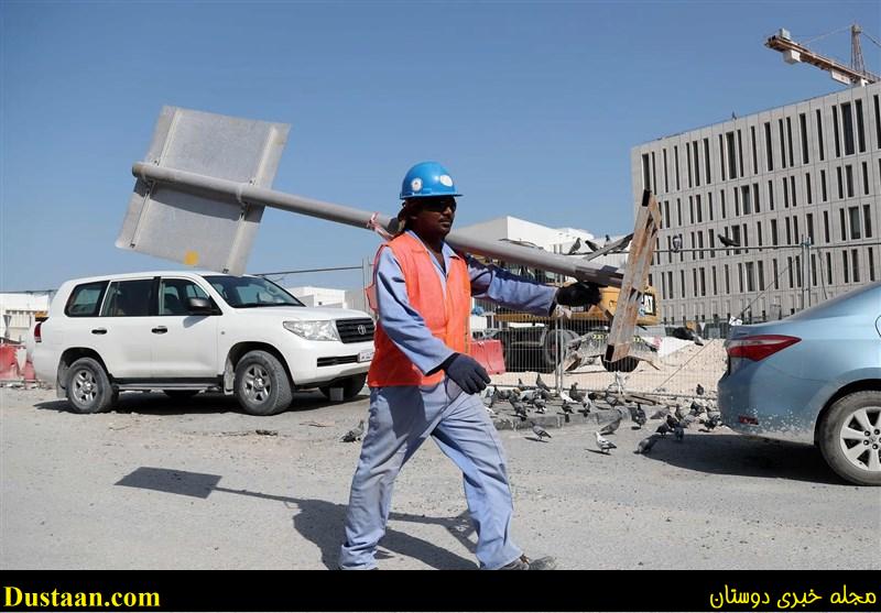 کلاه فن‌دار برای کارگران در قطر +عکس