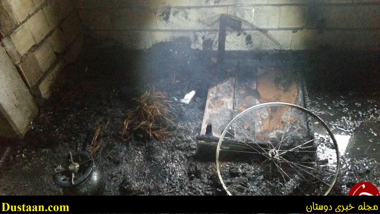 بی احتیاطی در نصب بخاری؛ سقف خانه را به آتش کشید+تصاویر