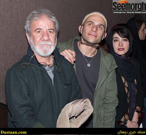 مینا ساداتی و همسرش بابک حمیدیان و مسعود کرامتی در اکران فیلم لاک قرمز