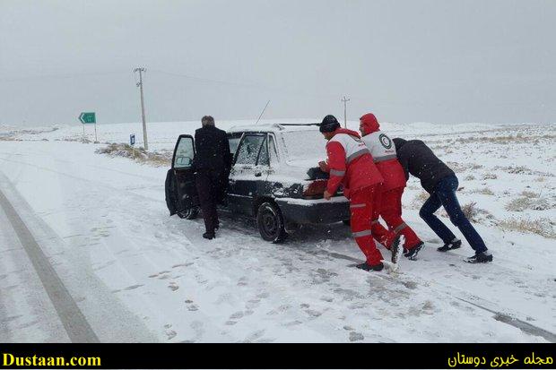 امدادرسانی به مسافران گرفتار در برف و کولاک تسوج