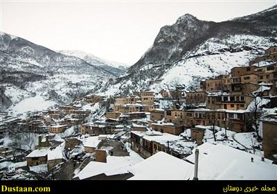 www.dustaan.com-تصاویر: بارش برف ماسوله را سفیدپوش کرد