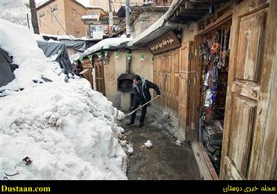 www.dustaan.com-تصاویر: بارش برف ماسوله را سفیدپوش کرد