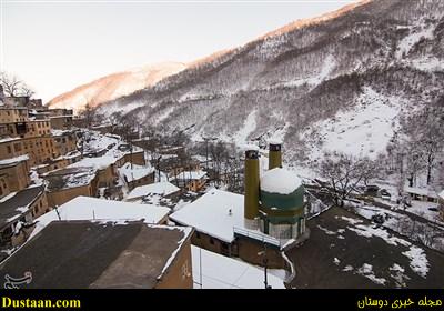 www.dustaan.com-تصاویر: بارش برف ماسوله را سفیدپوش کرد