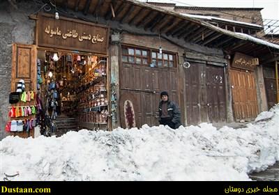 www.dustaan.com-تصاویر: بارش برف ماسوله را سفیدپوش کرد