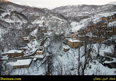 www.dustaan.com-تصاویر: بارش برف ماسوله را سفیدپوش کرد