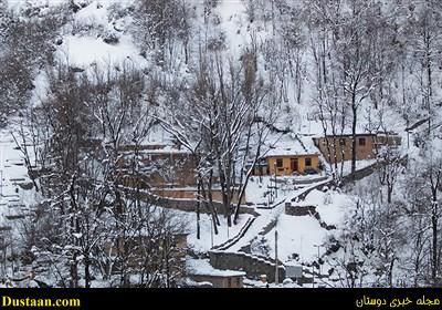 www.dustaan.com-تصاویر: بارش برف ماسوله را سفیدپوش کرد