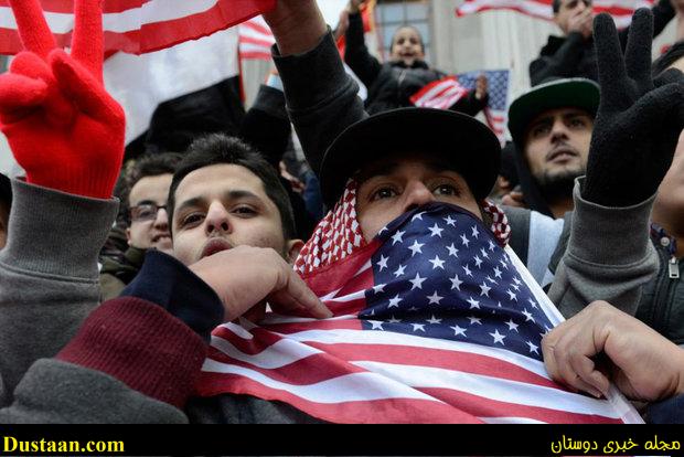 www.dustaan.com-تصاویر: اعتراضات گسترده یمنی‌ های آمریکا علیه ترامپ
