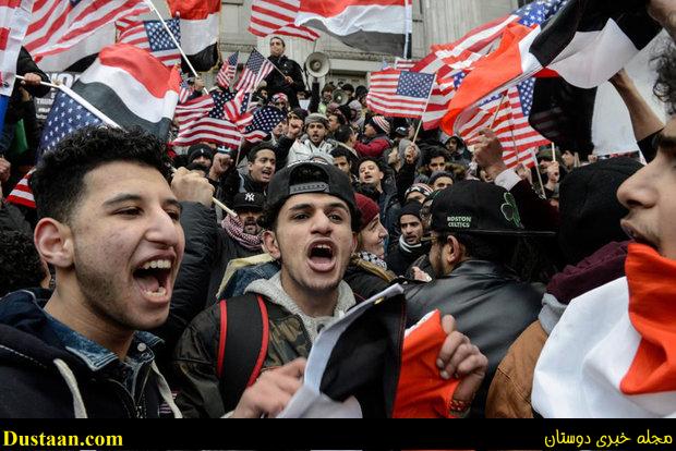 www.dustaan.com-تصاویر: اعتراضات گسترده یمنی‌ های آمریکا علیه ترامپ
