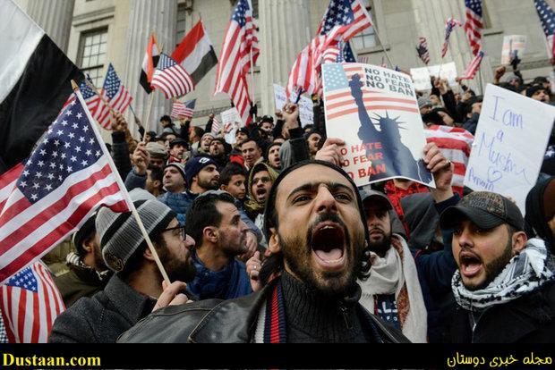 www.dustaan.com-تصاویر: اعتراضات گسترده یمنی‌ های آمریکا علیه ترامپ