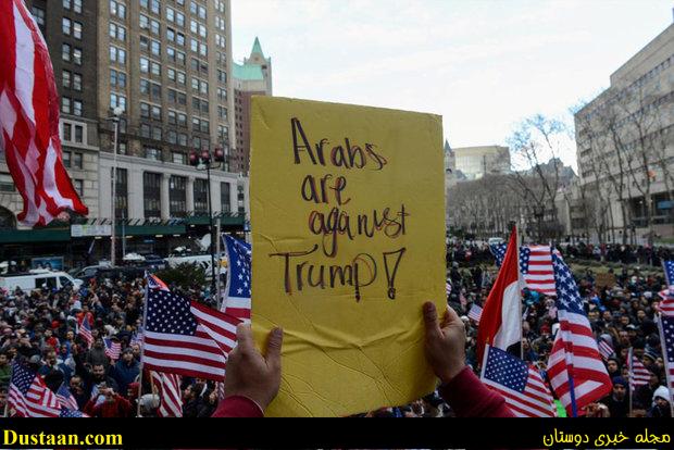 www.dustaan.com-تصاویر: اعتراضات گسترده یمنی‌ های آمریکا علیه ترامپ