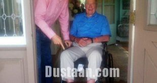 عیادت کلینتون از بوش پدر با دو جفت جوراب+ عکس