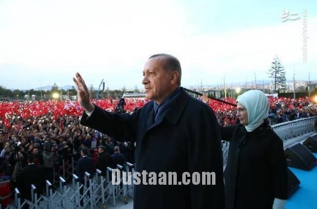 اردوغان و همسرش در جشن پیروزی/عکس 