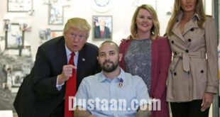 ترامپ و همسرش در مراسم تجلیل از یک سرباز آمریکایی/عکس