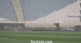 طوفان استادیوم آزادی را بهم ریخت/عکس