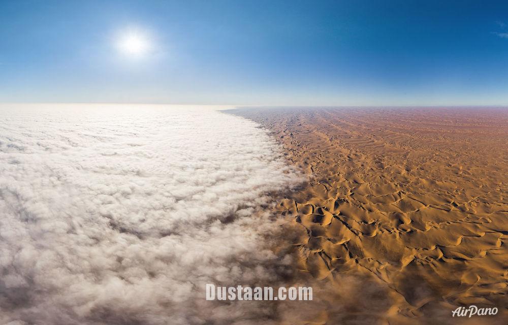 مه بر فراز فلات « ساسوسولی» (Sossusvlei) در بیابان « نامیب» نامبیا