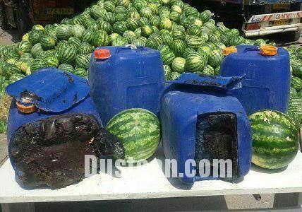 جاسازی تریاک در کامیون هندوانه /عکس