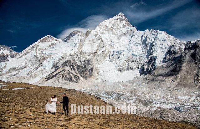  اخبارگوناگون,خبرهای گوناگون,تصاویرازدواج زوج امریکایی در قله اورست
